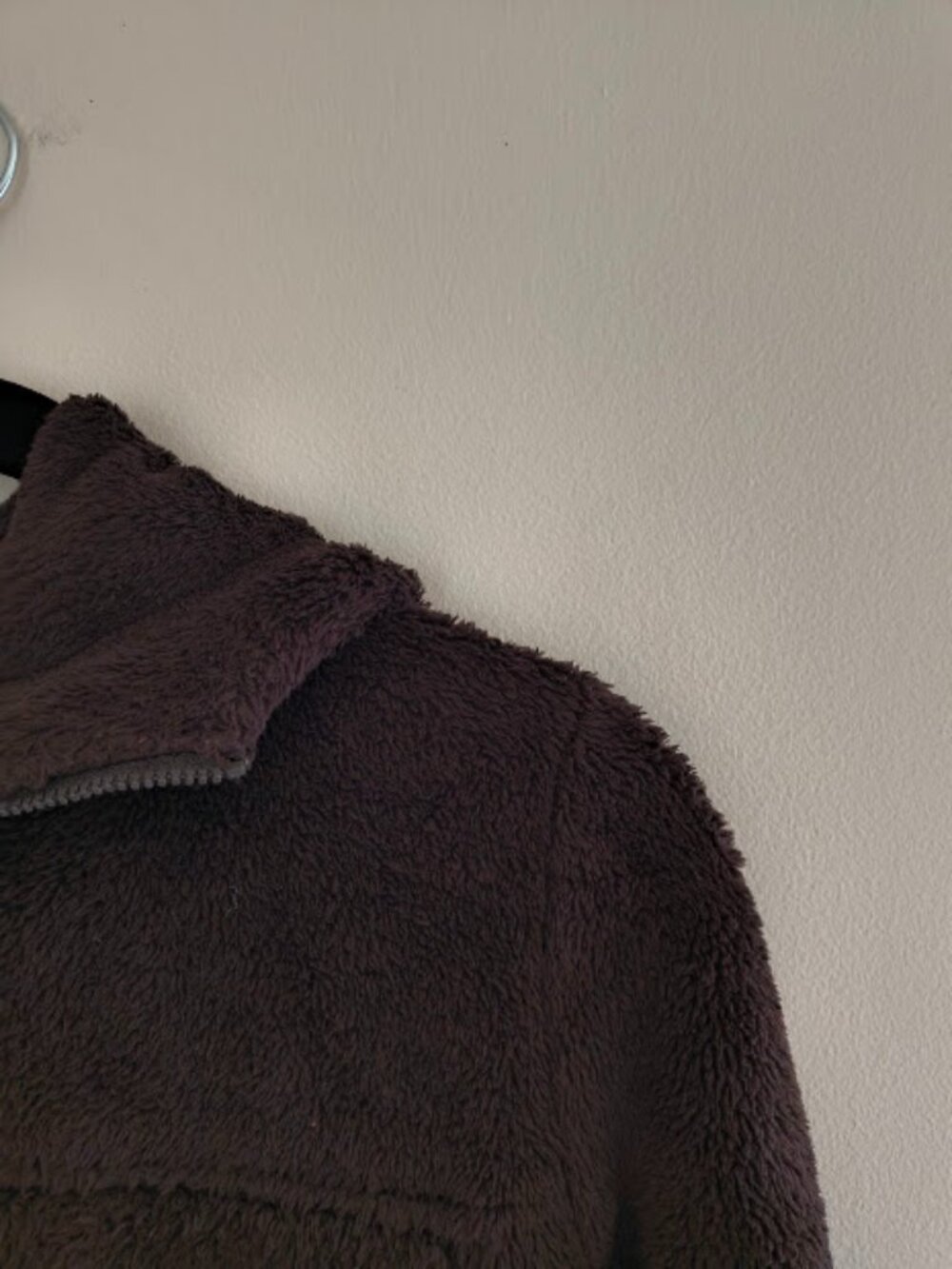 Lands End Chocolate Brown Fuzzy Jacket